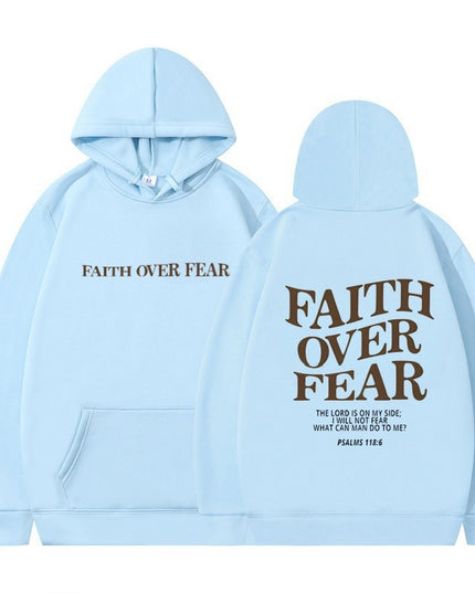 New Hoodie Faith Fear Men's And Women's Printed Sweatshirt