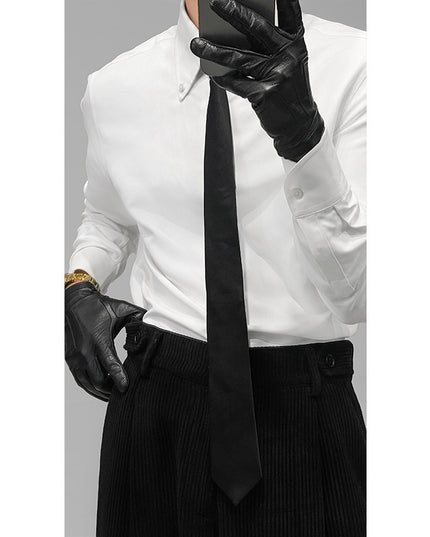 Spring Italian Large Pointed Collar Long-sleeved Shirt For Men