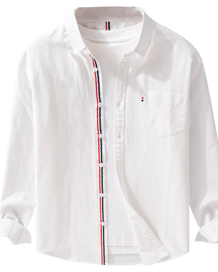 Men's British-style Oxford Long-sleeved Shirt
