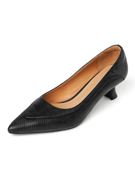Soft Sheepskin Pointed Toe Stiletto Low-cut Shoes Women's Leather Shoes