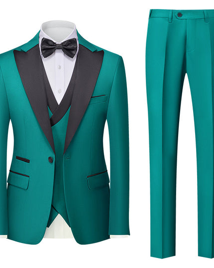 Men's New Suit Three-piece Korean-style Slim-fit Dress Suit