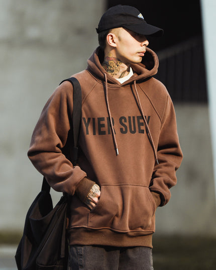 Vintage Fleece-lined Hoodie Thick Coat American Fashion Brand Top