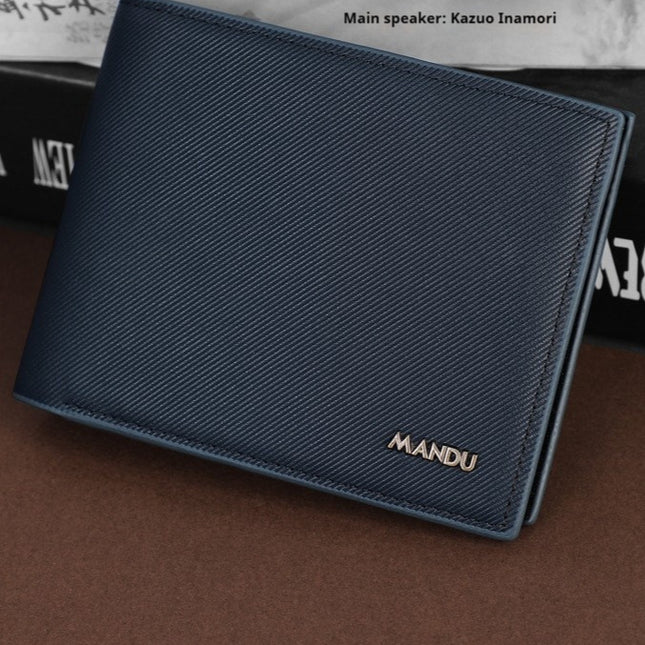 Men's PU Twill Short Anti-theft Swiping Multifunctional Coin Purse