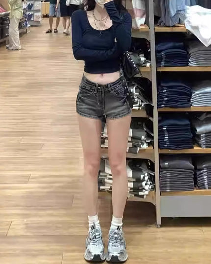 Hot Girl High Waist Shorts Summer Sexy Slimming Sheath Super Short Shorts Women