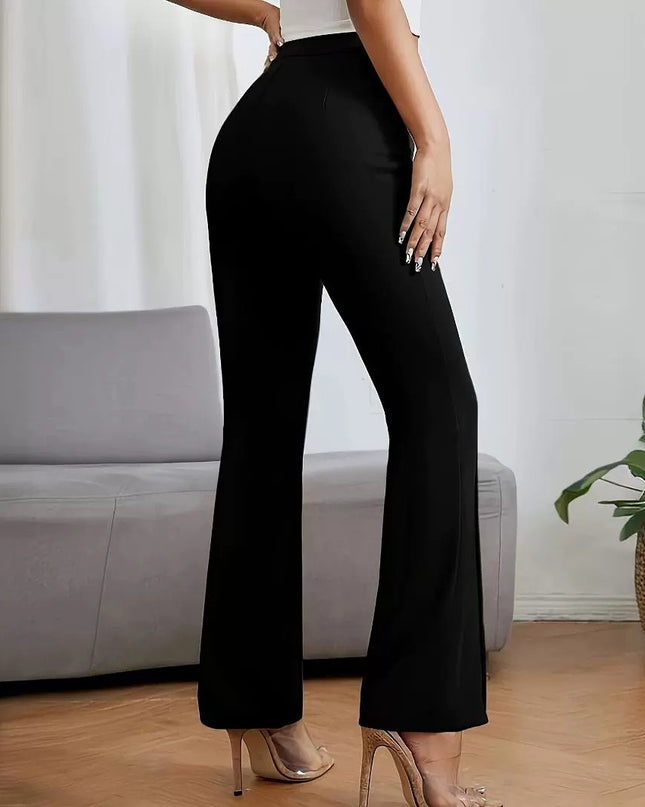 Hip Raise Slimming All-matching Elastic Waistband Small Straight Pants