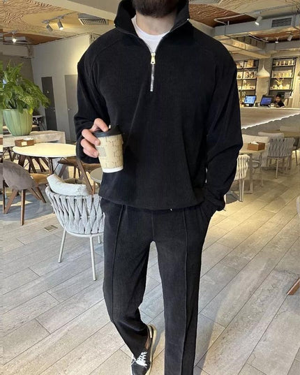 Men's European And American Simple Casual Sweatshirt Outfit