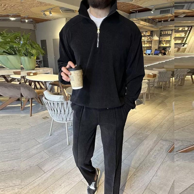 Men's European And American Simple Casual Sweatshirt Outfit
