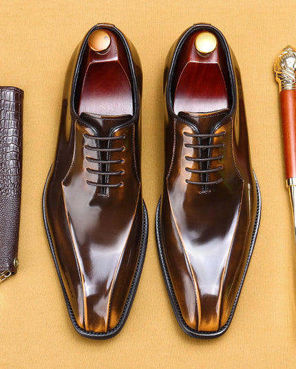 Men's Patent Leather Shiny Business Formal Oxford Shoes