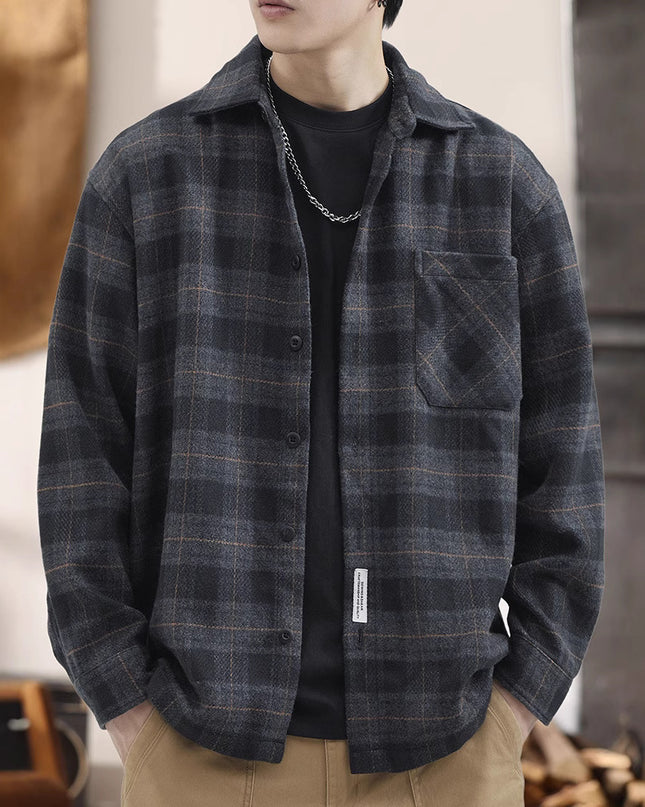 Men's Autumn And Winter Loose Long-sleeved Shirt Jacket Versatile Stain-resistant Top