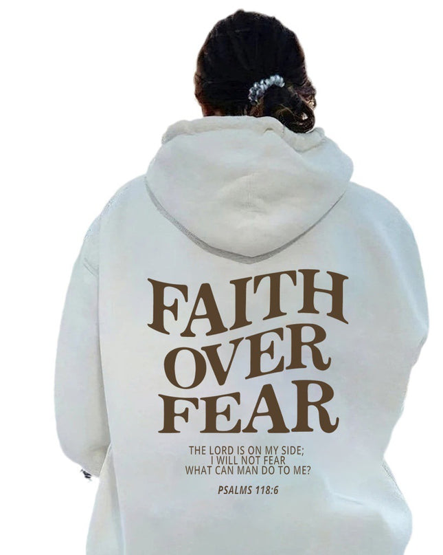 New Hoodie Faith Fear Men's And Women's Printed Sweatshirt