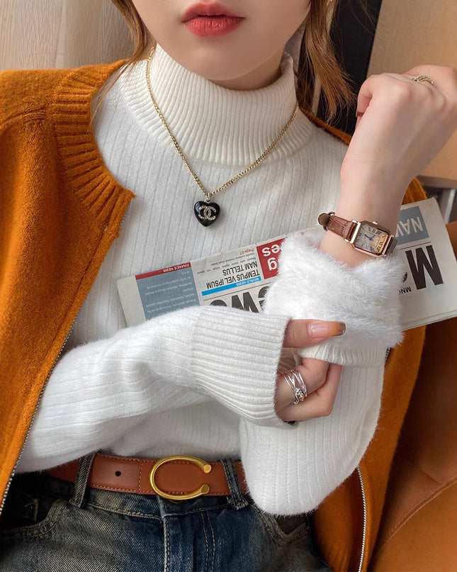 Velvet Padded Sweater Women's Autumn And Winter Knitted