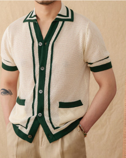 Special Preppy Style Short Sleeve Hollow Cardigan