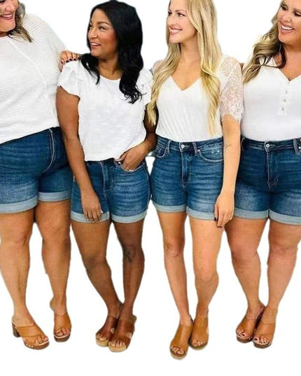 European And American Jeans Plus Size Women's Shorts
