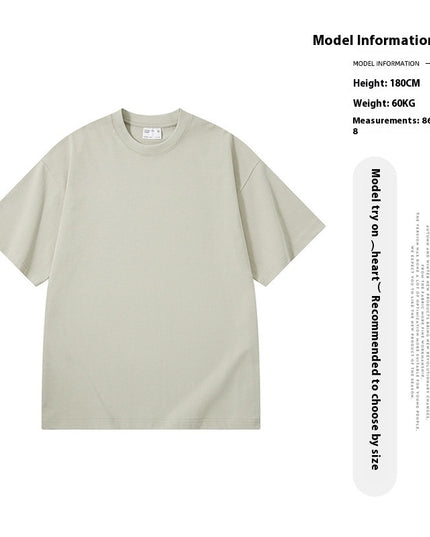 Washed Old T-shirt Men's Drop Shoulder Loose Cotton Base Shirt