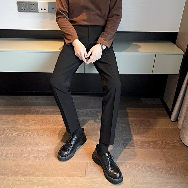 Loose Cropped Pants Draping Wide-leg Suit Pants Men's Fashion