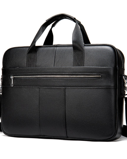 Retro Leather Casual Briefcase for Men | Light Business Handbag (First Layer Cowhide)