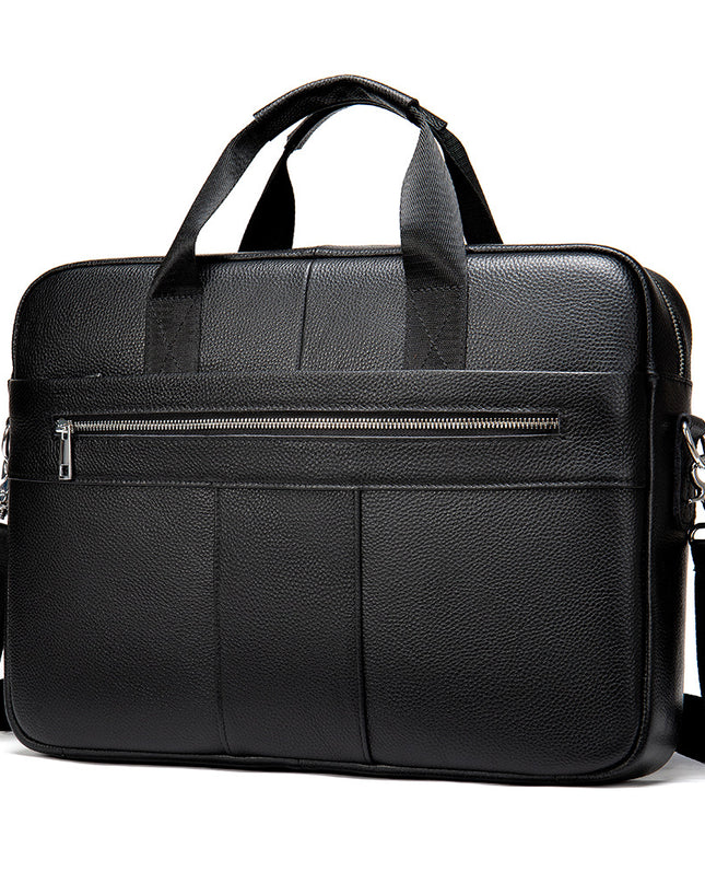 Retro Leather Casual Briefcase for Men | Light Business Handbag (First Layer Cowhide)