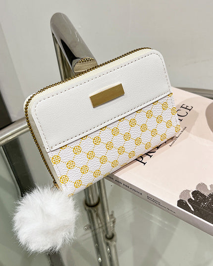 Women's Short Printing Color Contrast Korean Style Bag Wallet